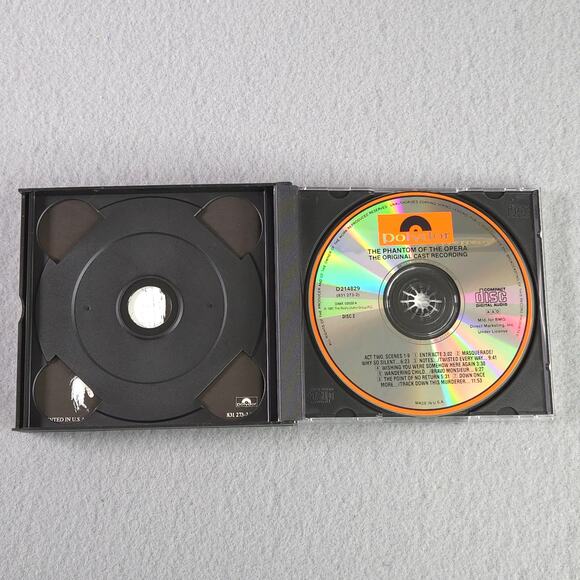 The Phantom Of The Opera 2 Disc Set Soundtrack Original Cast Recordings 1987 - Picture 5 of 5